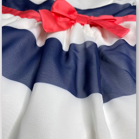 Carter’s - Woven Striped Dress with Bow - Navy/White - Size 18 months - Picture 3 of 6